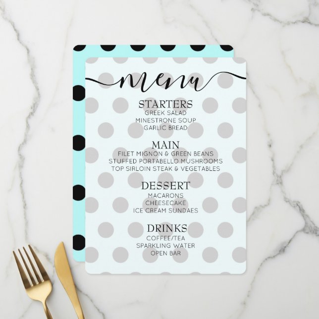 Menu Points Rétro Personnalisés (Devant/Arrière en situation)