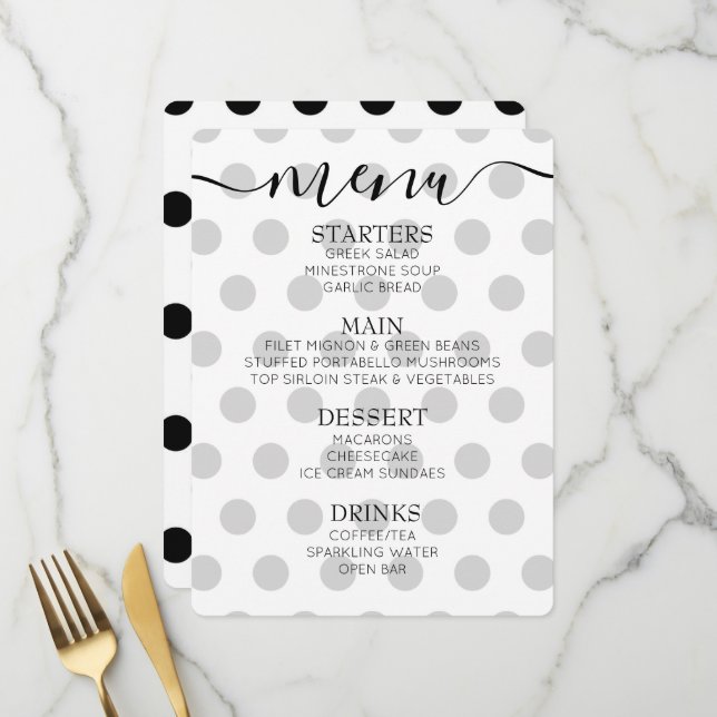 Menu Points Rétro Personnalisés (Devant/Arrière en situation)