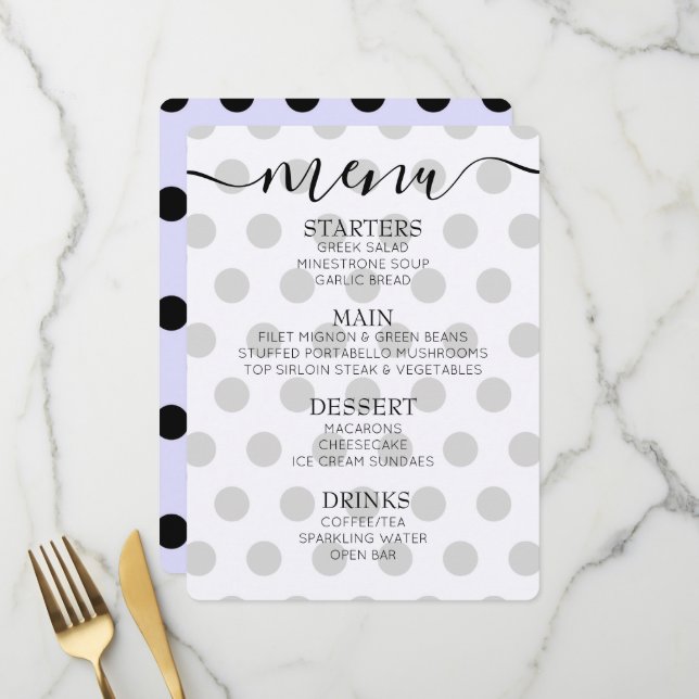 Menu Points Rétro Personnalisés (Devant/Arrière en situation)