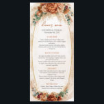 Menu Populaire terracotta rouge profond eucalyptus boho<br><div class="desc">Un choix populaire pour les menus mariages avec une touche bohème est la terre cuite rouge profonde eucalyptus design floral. Ce style allie des tons terreux et des rouges vibrants, créant une atmosphère chaleureuse et accueillante pour votre journée spéciale. Les détails complexes, fleuris et eucalyptus apportent une touche de fantaisie...</div>