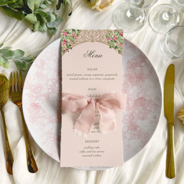Menu Porte Élégante de Mariage en Feuille de Luxe Fauss (Créateur téléchargé)