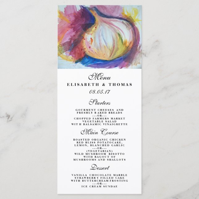 Menu Portrait d'ail Collage Peinture Artistique (Devant)