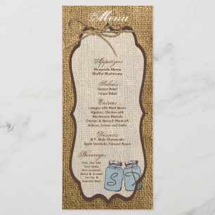 Menu Pot rustique de pays de toile de jute de pot de