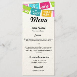 Menu pour épouser ou fiesta