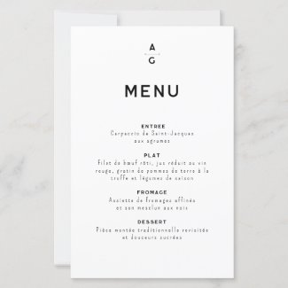 Menu pour mariage 