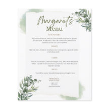 Menu pour mariages et anniversaires