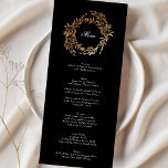 Menu Premium Black Gold Crest Classic Mariage élégant<br><div class="desc">classique Monogram Crest Classic Elegant Wedding _________________________________ ***ce design fait partie d'une collection*** Vivez le charme de l'élégance intemporelle avec ma collection traditionnelle Monogram Wreath Classic and Elegant Wedding Collection. Cette collection présente des modèles monogrammés personnalisés avec une couronne et un cadre tissés de manière complexe, qui incarnent l'essence d'un...</div>