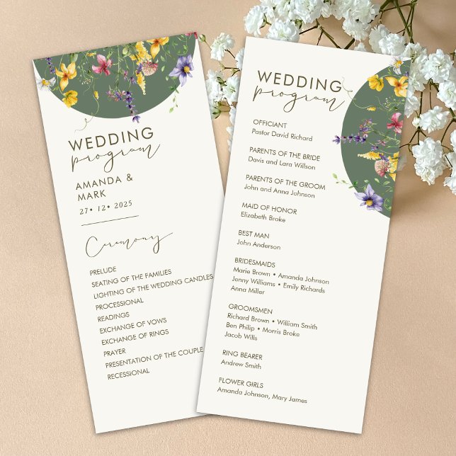 Menu Printemps Automne Boho Fleur sauvage Bloom Whimsic (Créateur téléchargé)