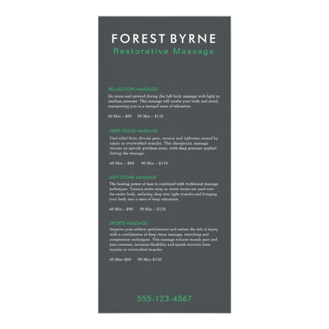 Menu Prix professionnel simple (Devant)