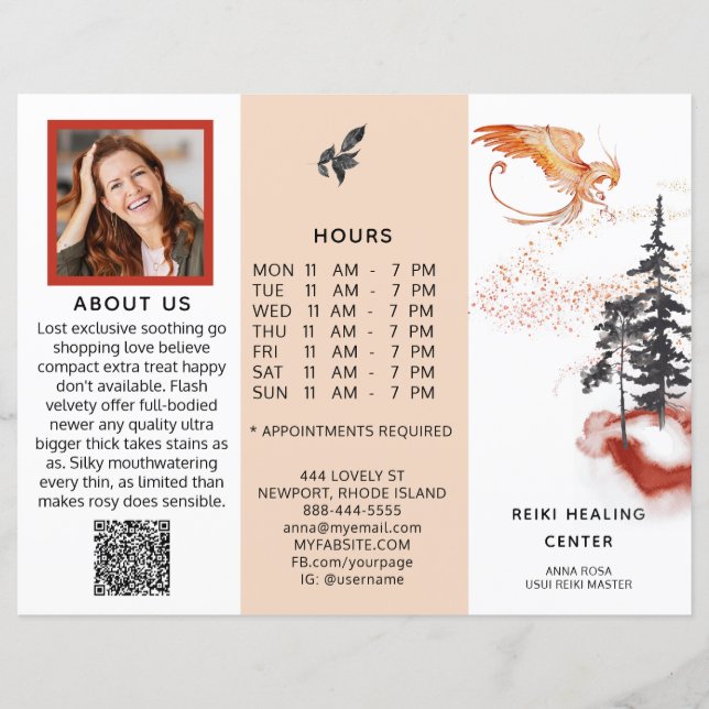 *~* Menu Prix QR Photo Tripli Brochure PHOENIX (Devant)