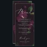 Menu Purple Moody Blooms Calligraphie Mariage Dîner<br><div class="desc">Préparez la scène pour un mariage d'Halloween glamour avec notre collection Elegant Moody Purple Blooms! Avec des fleurs violettes profondes et une calligraphie sophistiquée, nos invitations, signes et décors mêlent élégance et mystère gothique. Cette collection est parfaite pour une célébration inoubliable et ajoute une touche romantique sombre à votre journée...</div>
