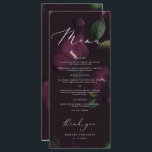 Menu Purple Moody Blooms Calligraphie Mariage Dîner<br><div class="desc">Préparez la scène pour un mariage d'Halloween glamour avec notre collection Elegant Moody Purple Blooms! Avec des fleurs violettes profondes et une calligraphie sophistiquée, nos invitations, signes et décors mêlent élégance et mystère gothique. Cette collection est parfaite pour une célébration inoubliable et ajoute une touche romantique sombre à votre journée...</div>