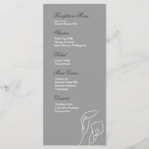 Menu Réception Calla Lilies Blanc & Argent