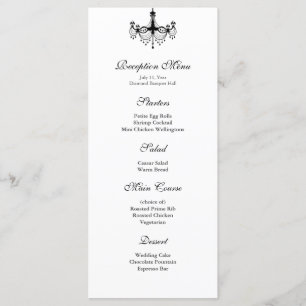 Menu Réception Chandelier noir et blanc