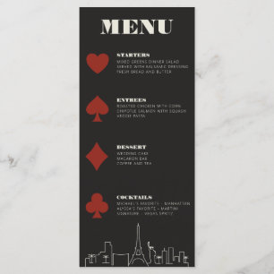 Menu Réception de mariage avec Las Vegas Casino Skyline