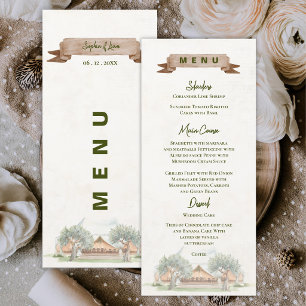 Menu Réception de mariage de camping rustique sous tent