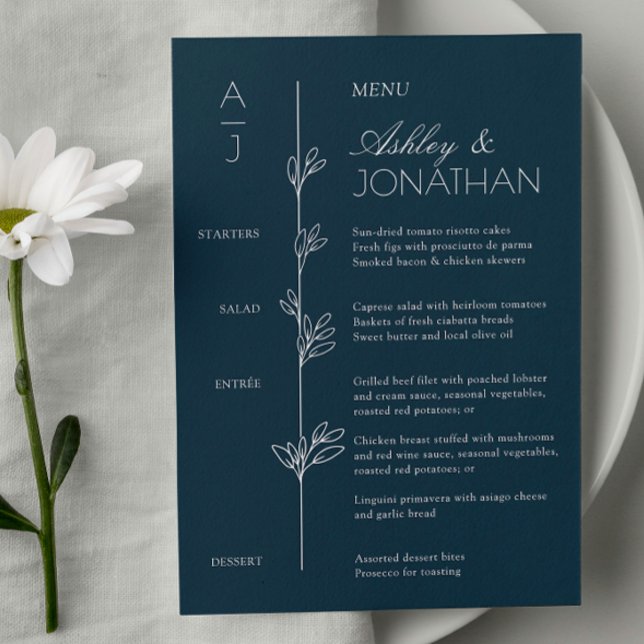 Menu Réception De Mariage De Divider Floral Bio Moderne (Créateur téléchargé)