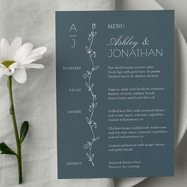 Menu Réception De Mariage De Divider Floral Bio Moderne (Créateur téléchargé)