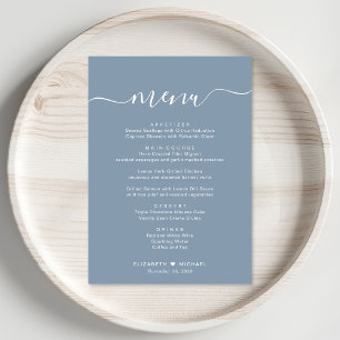 Menu Réception de mariage élégante script poussiéreux b