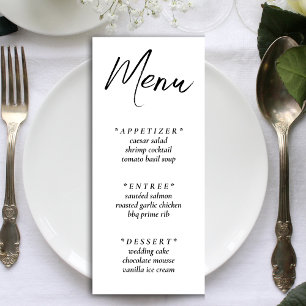 Menu Réception De Mariage Simple Et Élégante