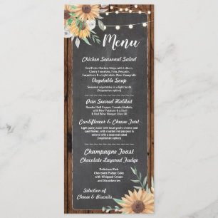 Menu Réception de Mariage Tournesol Bois