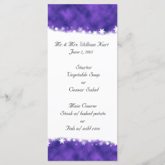 Menu Réception Flocon de neige violet et blanc