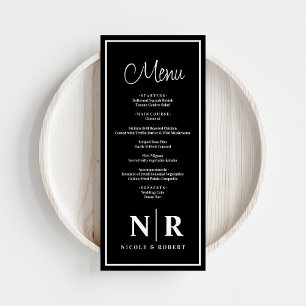 Menu Réception Monogramme mariage Ou Dîner Fiançailles
