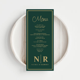 Menu Réception Monogramme mariage Ou Dîner Fiançailles