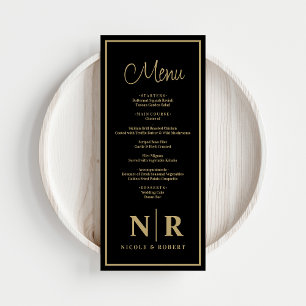 Menu Réception Monogramme mariage Ou Dîner Fiançailles
