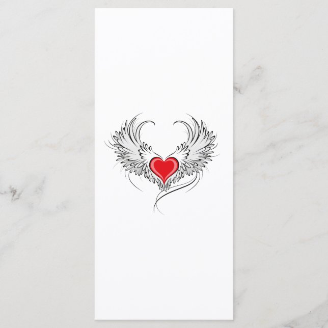 Menu Red Angel Coeur avec ailes (Devant)