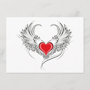 Menu Red Angel Coeur avec ailes