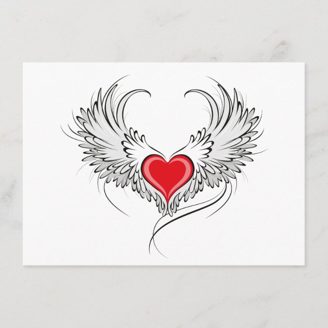 Menu Red Angel Coeur avec ailes (Devant)