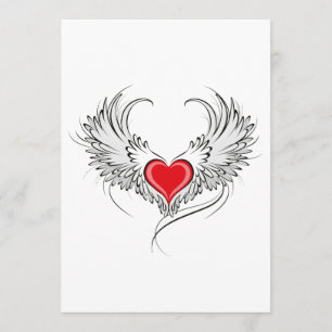 Menu Red Angel Coeur avec ailes