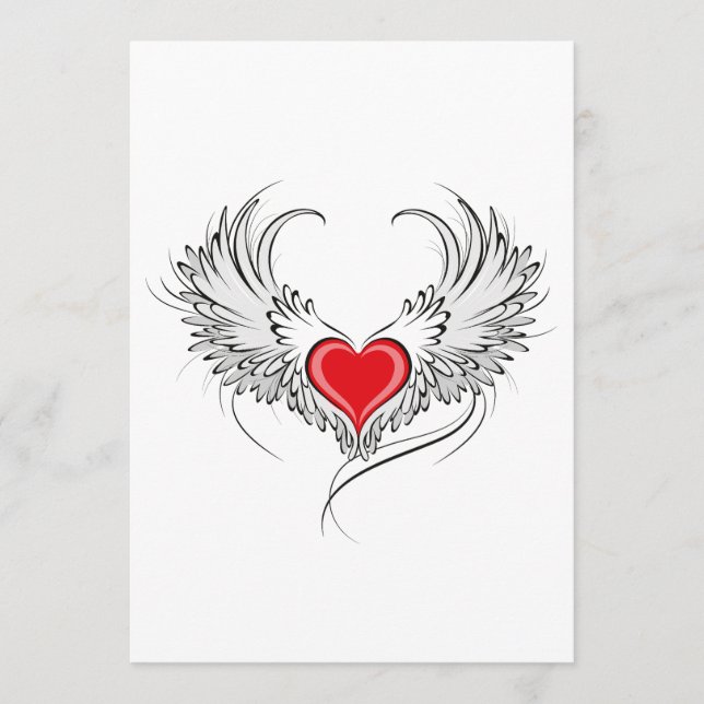Menu Red Angel Coeur avec ailes (Devant)