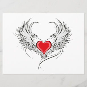 Menu Red Angel Coeur avec ailes