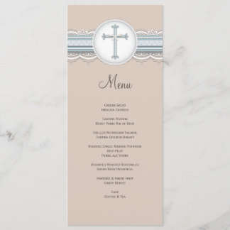 Menu religieux croisé beige de célébration des