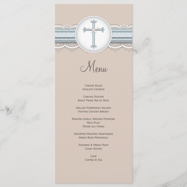 Menu religieux croisé beige de célébration des (Devant)