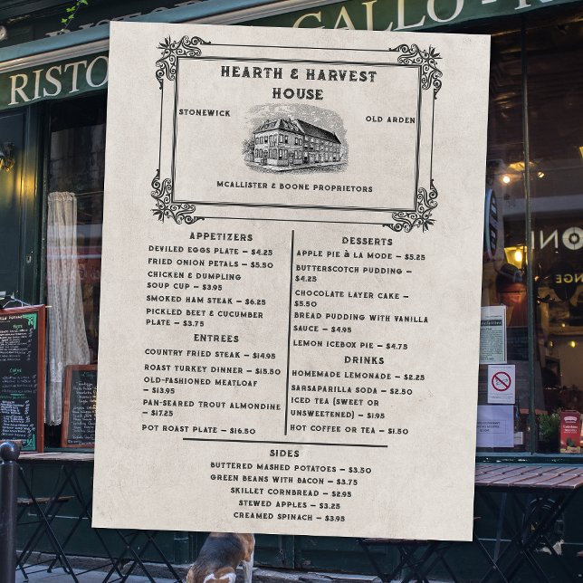 Menu Restaurant Ancien de la Belle Époque (Créateur téléchargé)
