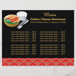 Menu restaurant chinois