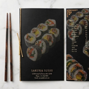 Menu Restaurant de sushi japonais moderne élégant