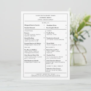 Menu Restaurant Minimaliste Simple Ajoutez Votre Logo