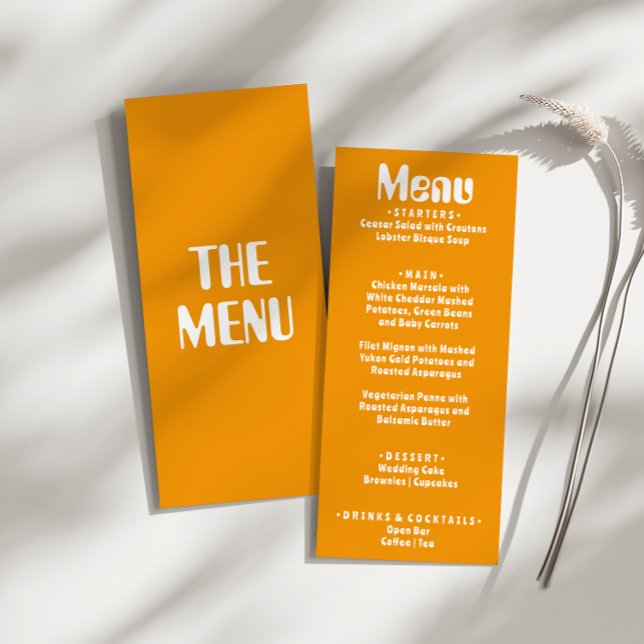 Menu Retro Jaune Super lumineux Moderne Unique Mariage (Créateur téléchargé)