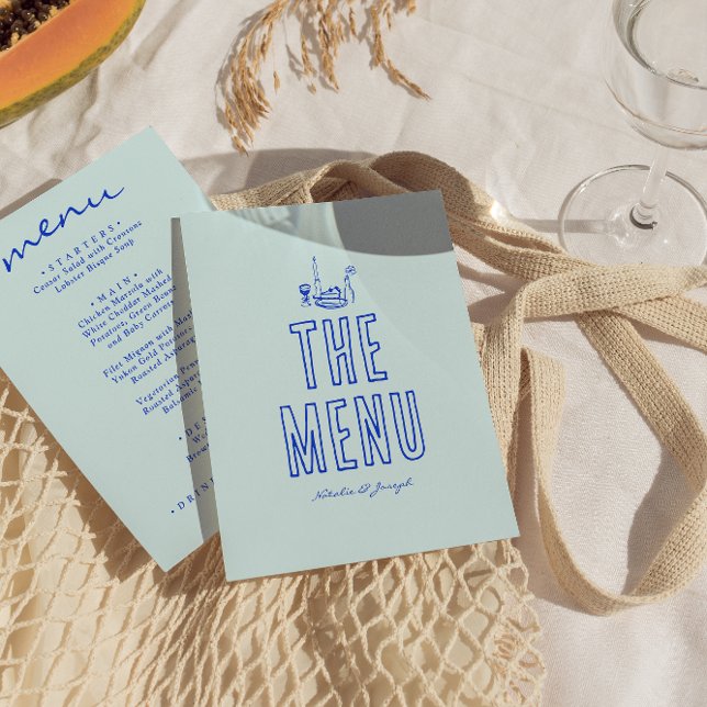 Menu Rétro manuscrit dessiné coloré brillant Mariage (Créateur téléchargé)