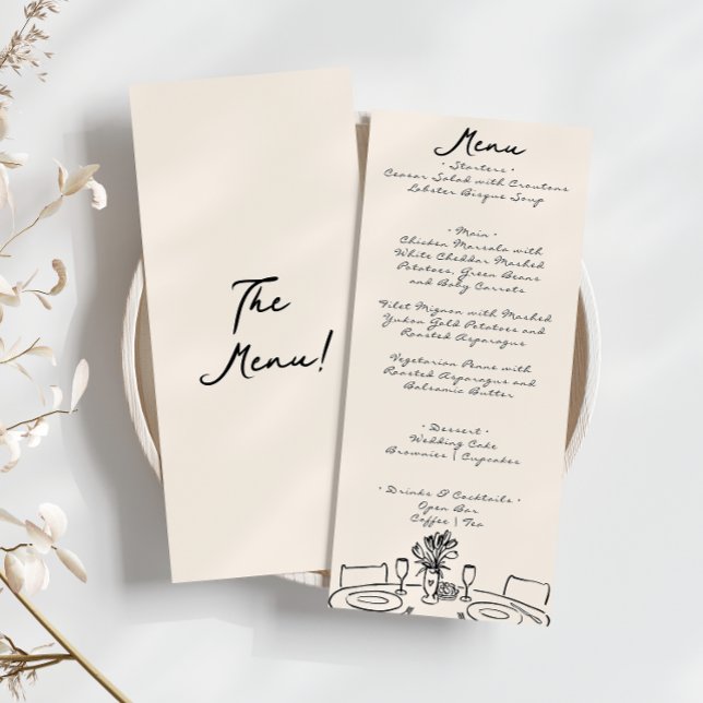 Menu Rétro Mariage amusant tiré main (Créateur téléchargé)