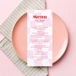 Menu RETRO rose Motif gras Typographie