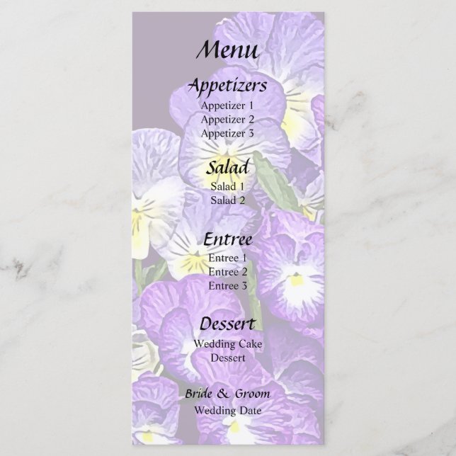 Menu Réunion de la famille Pansy (Devant)