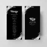 Menu Rip To My Twenties Black 30th Birthday Party<br><div class="desc">Ce menu élégant ajouterait à vos provisions pour fêtes de 30e anniversaire ! Customisez-le facilement en utilisant les options "personnaliser" et "modifier à l'aide de l'outil de conception".</div>