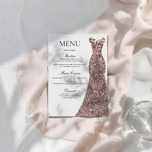 Menu Robe d'or rose Anniversaire Fête des mariées de fê