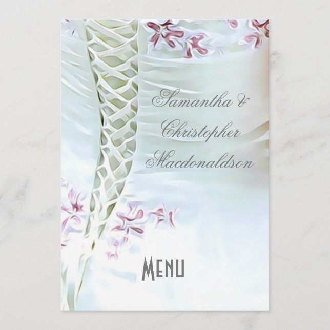 Menu robe mariage blanche et rose (Devant)