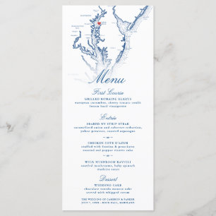 Menu Rock Hall Maryland Map Elégant Mariage bleu marine